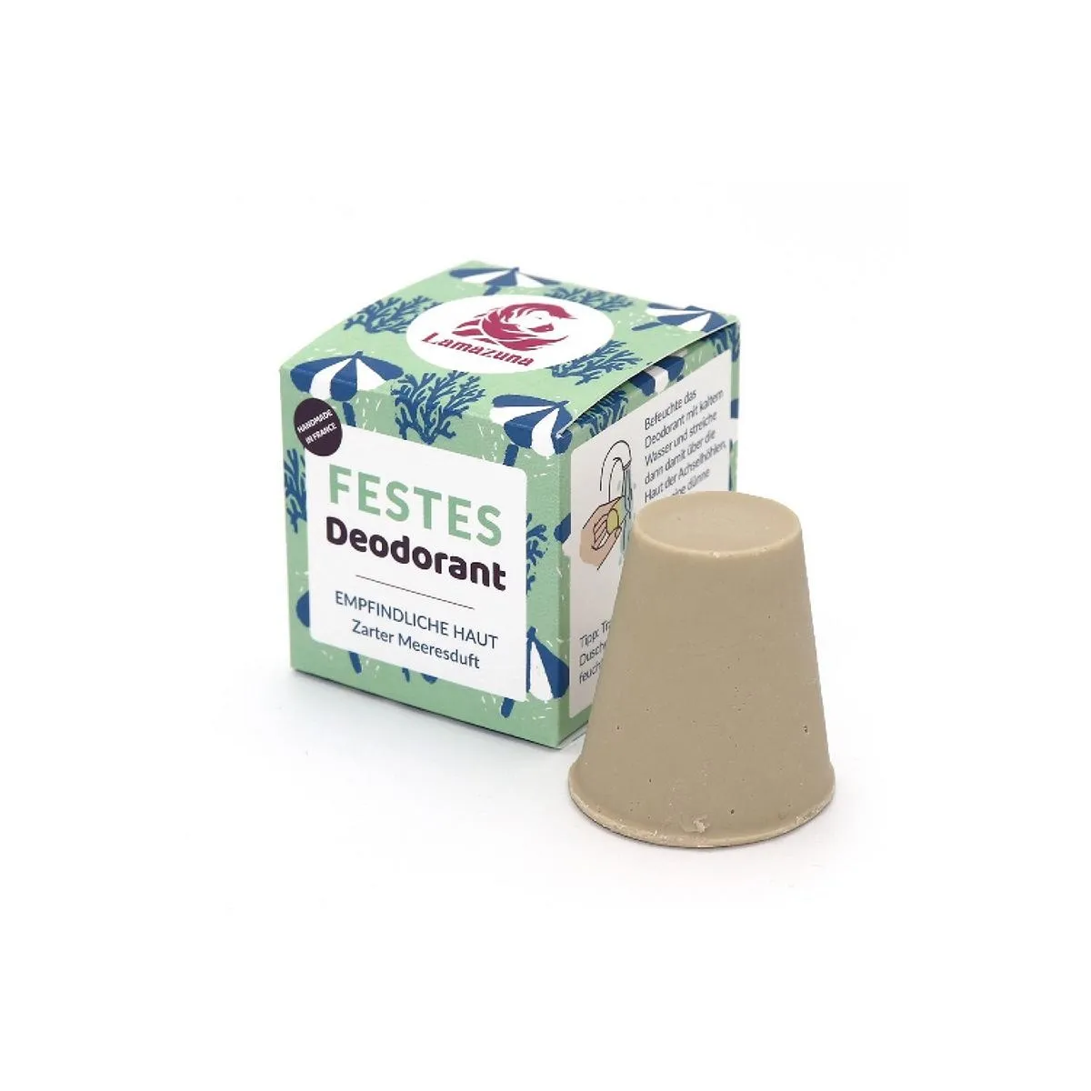 Solid deodorant for sensitive skin with a delicate ocean scent