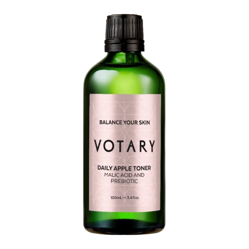 VOTARY Daily Apple Toner mit Apfelsäure und Präbiotika, 100 ml Flasche.