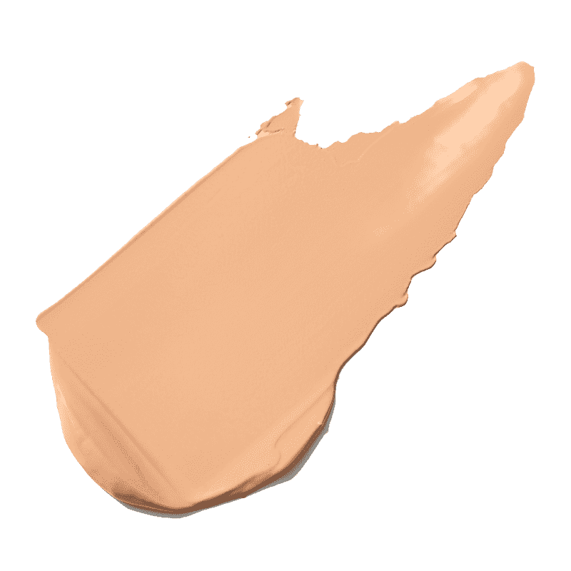 Alt-Text: 'Nahaufnahme eines beigen Make-up-Swatches auf transparentem Hintergrund.'