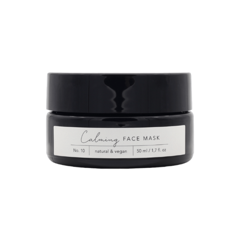 Schwarze Dose der 'Calming Face Mask No. 10' von Hello Sue, 50 ml, natürlich und vegan.