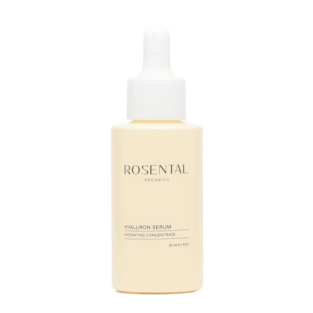 Rosental Organics Hyaluron Serum in einer weißen Flasche mit Pipette, 30 ml.