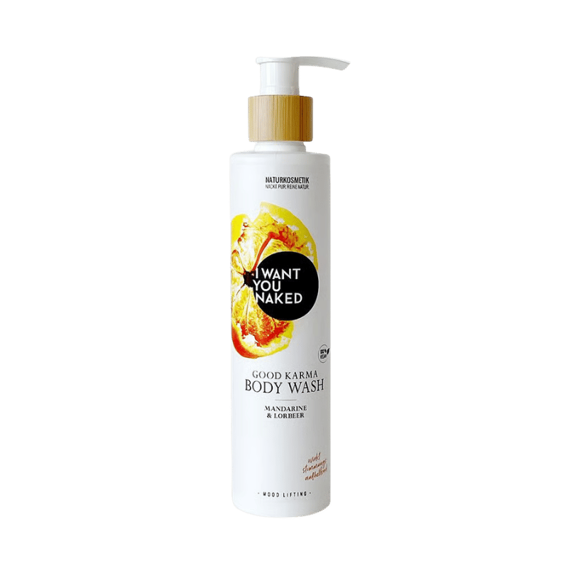 I want you naked GOOD KARMA Body Wash with Mandarin & Bay Leaf