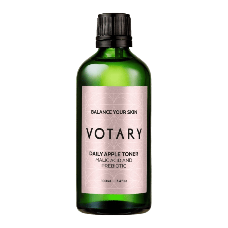 VOTARY Daily Apple Toner mit Apfelsäure und Präbiotika, 100 ml Flasche.