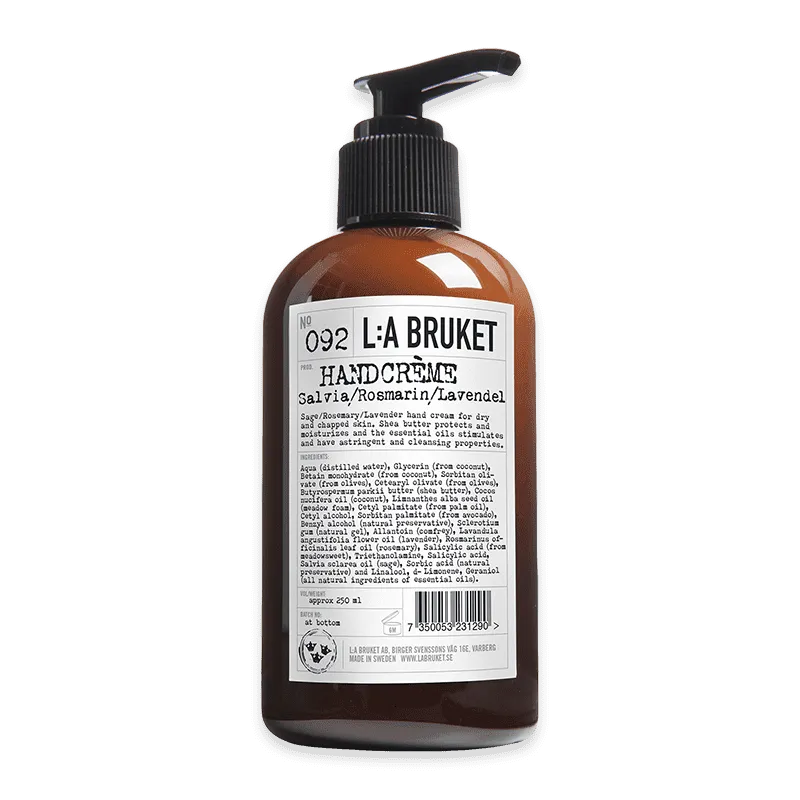 No. 092 NEW Hand Cream Sage/Rosemary/Lavender 240ml