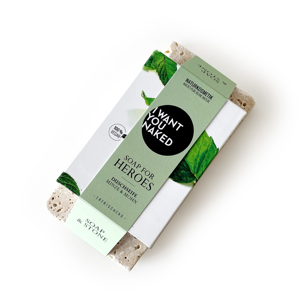 SOAP & STONE Naked Stone with SOAP FOR HEROES shower soap