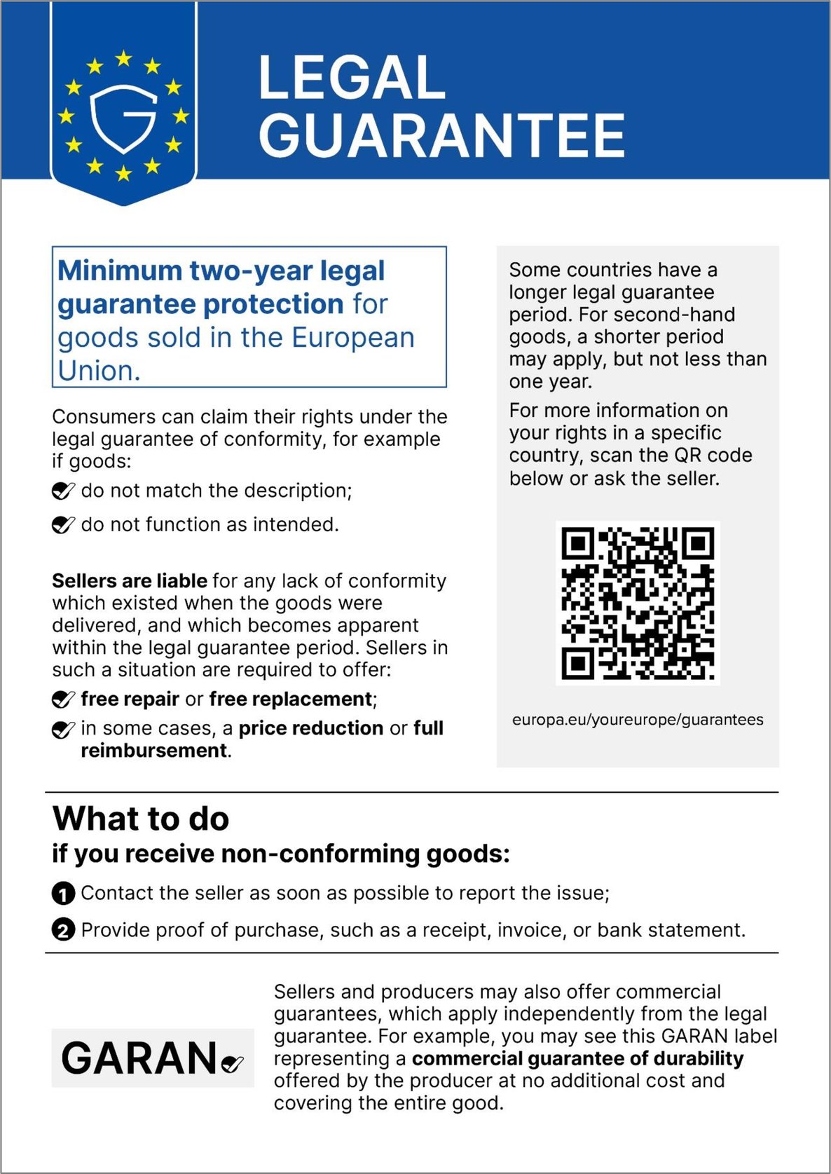 Your legal warranty rights