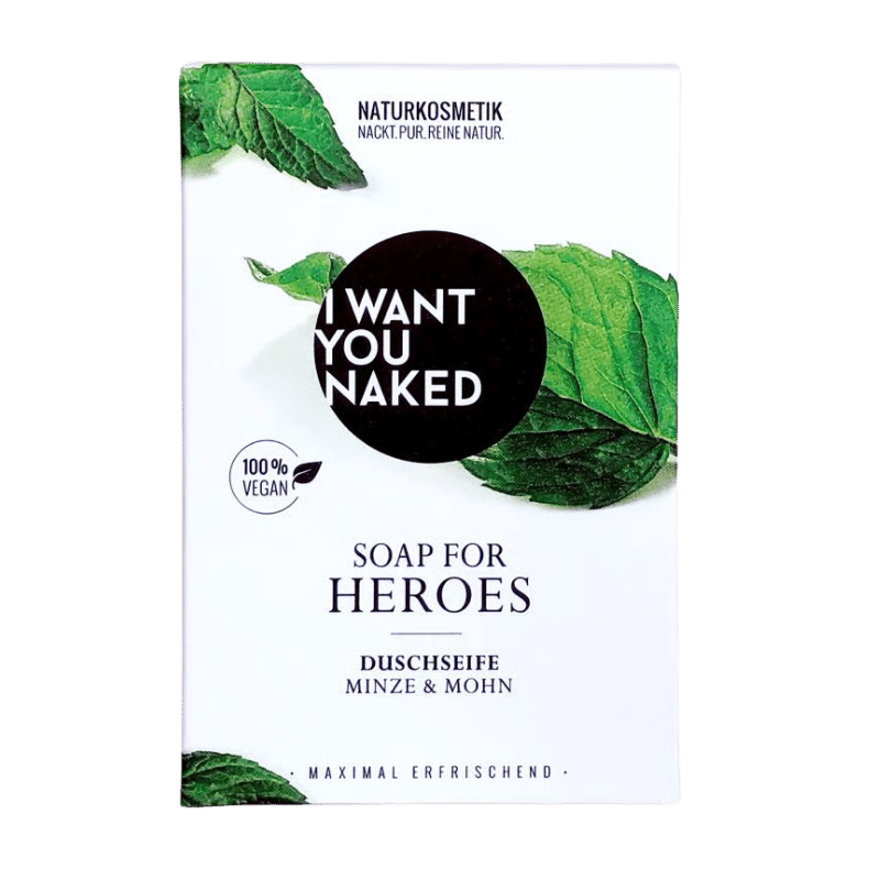 I want you naked SOAP FOR HEROES shower soap with mint & poppy