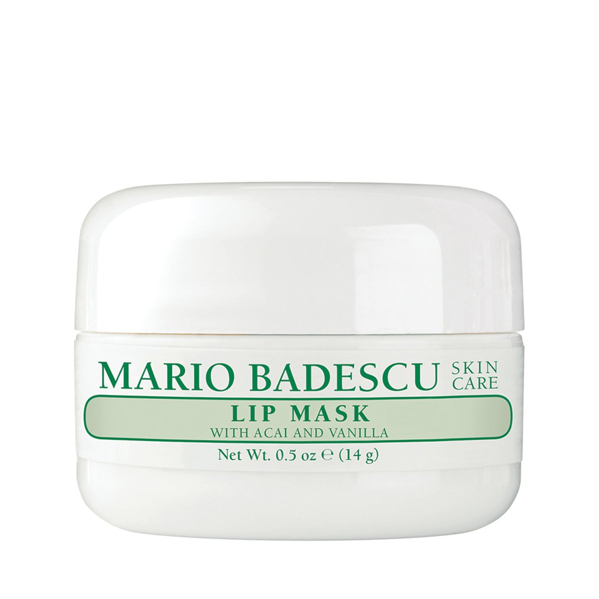 Mario Badescu Lip Mask mit Acai und Vanille, 14g, weiße Dose.