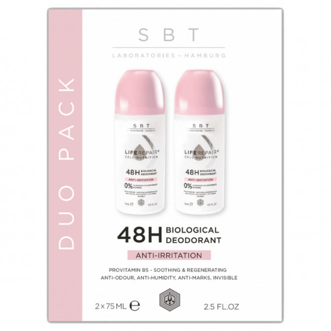 DUO PACK Cell Nutrition Anti-Irritation 48h Biological Roll-on Deo