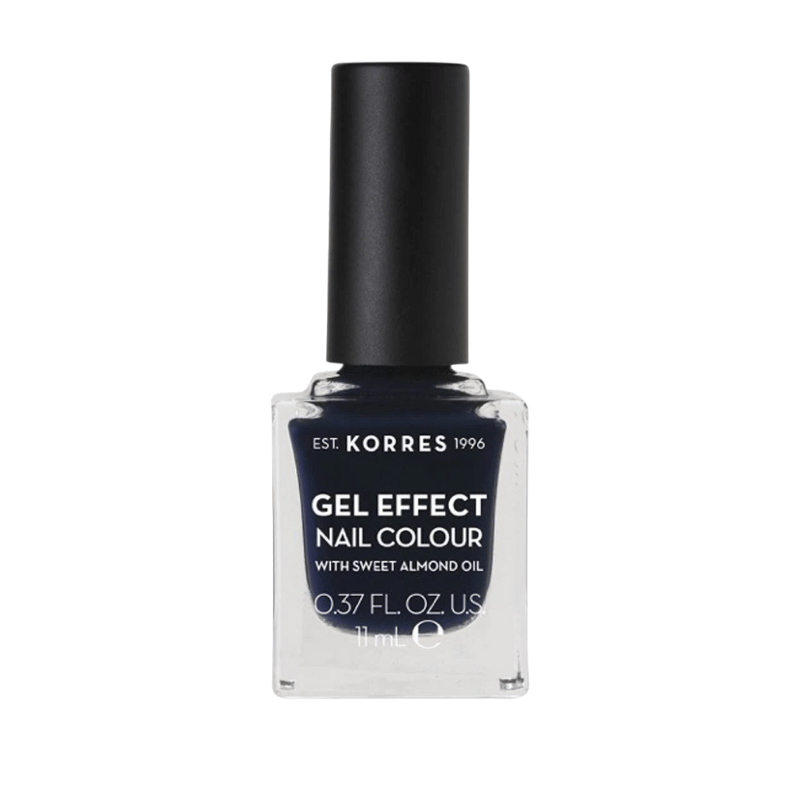 KORRES Gel Effekt Nagellack in Steel Blue, 11 ml Flasche, mit süßem Mandelöl.