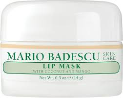 Mario Badescu Lippenmaske mit Kokosnuss und Mango in weißem Tiegel.