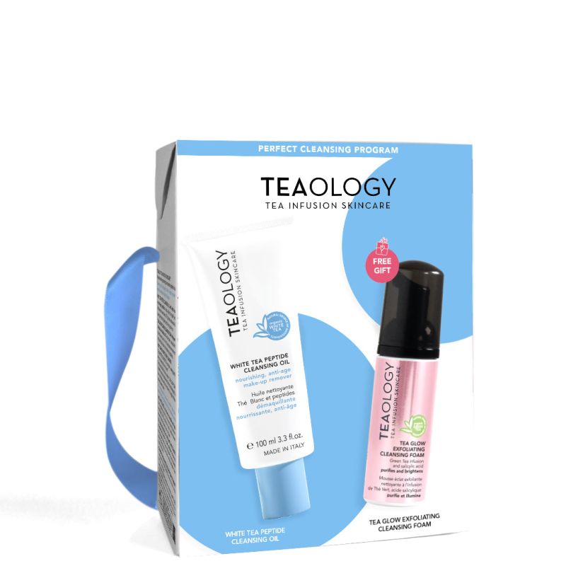 TEAOLOGY KIT - White tea peptide cleansing oil + tea glow foam
