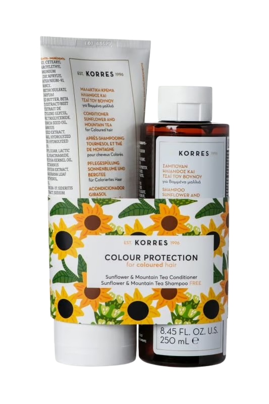 Korres SUNFLOWER & MOUNTAIN TEA Hair Care Set