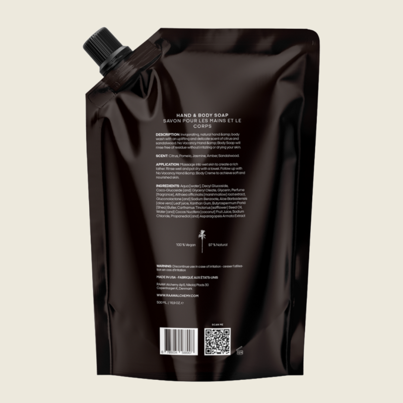 RAAW Alchemy Hand & Body Wash No Vacancy Refill