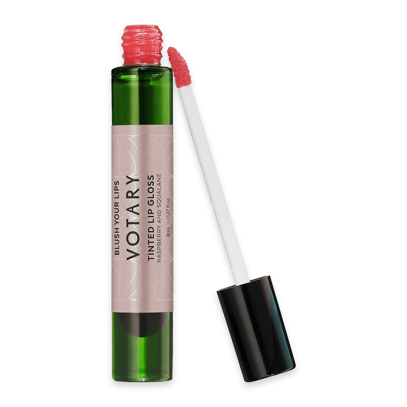 VOTARY Tinted Lip Gloss, Raspberry & Squalane 8ml
