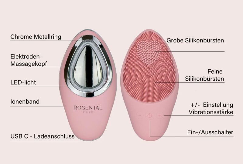 Rosental Organics Rosental EMS Cleansing Brush I Beauty Tool with Light Therapy
