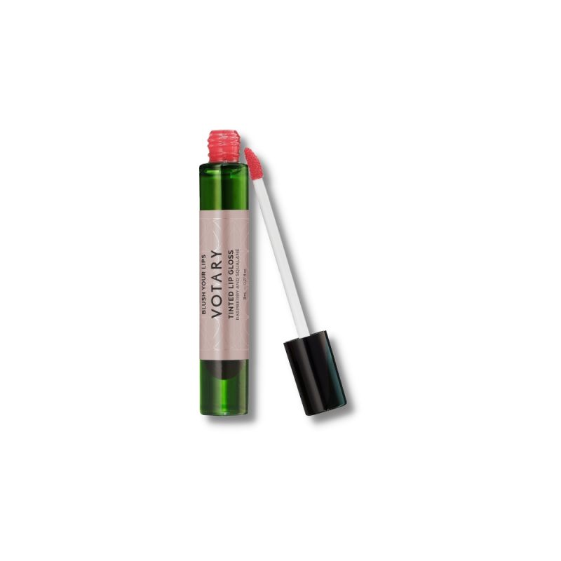 VOTARY Tinted Lip Gloss, Raspberry & Squalane 8ml