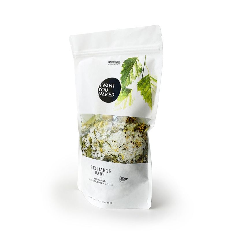 I want you naked RECHARGE BABY Aroma Bath with Sea Salt, Birch & Lemon Balm