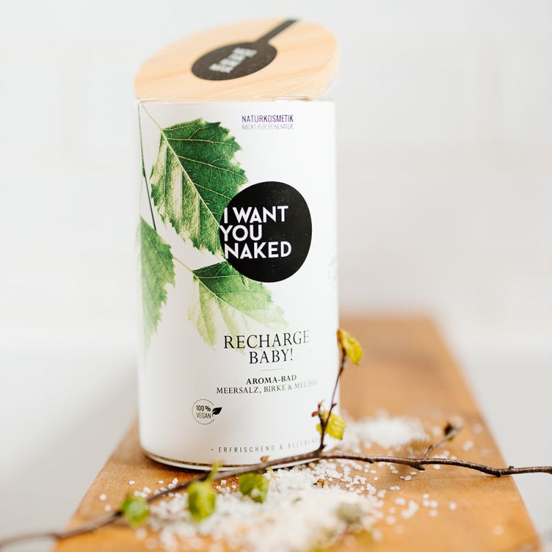 I want you naked RECHARGE BABY Aroma Bath with Sea Salt, Birch & Lemon Balm