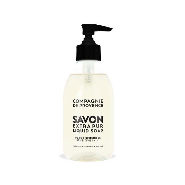 Flasche Compagnie de Provence Savon Extra Pur Flüssigseife für empfindliche Haut, 300 ml.