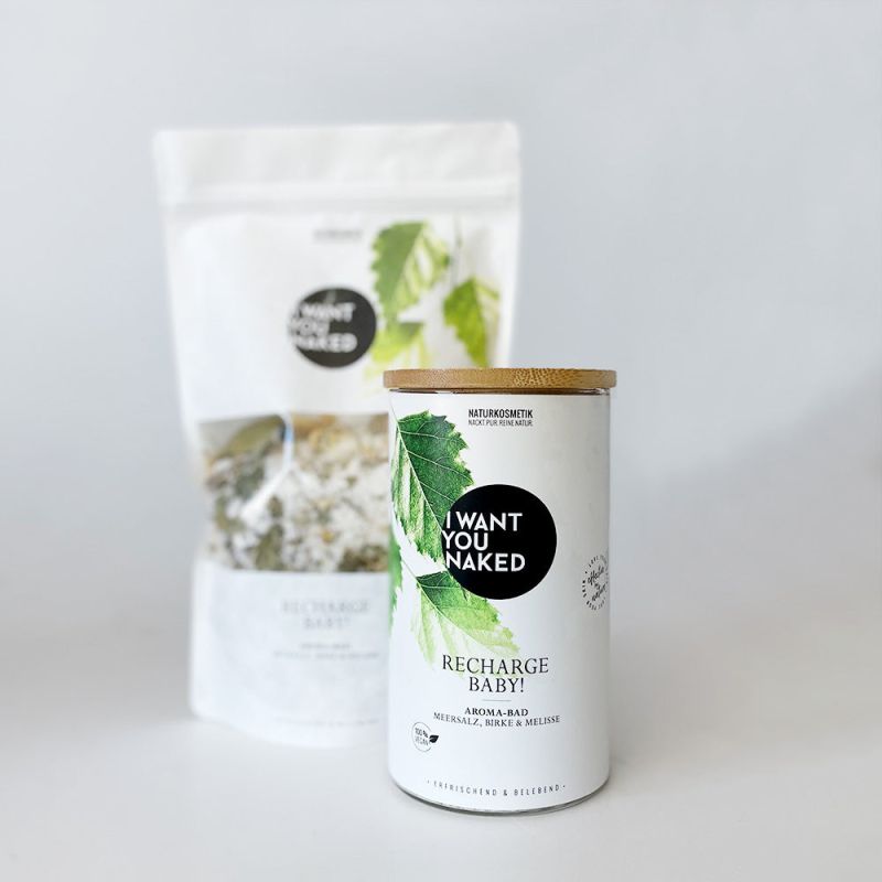 I want you naked RECHARGE BABY Aroma Bath with Sea Salt, Birch & Lemon Balm