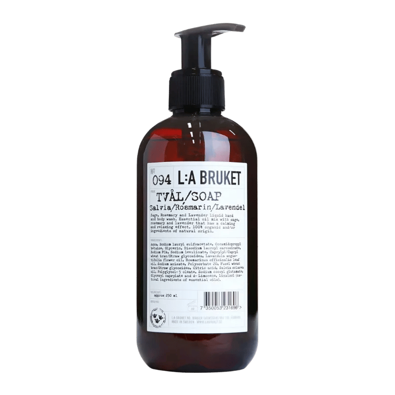 L:A BRUKET No. 094 Hand & Body Wash Sage/Rosemary/Lavender travel size